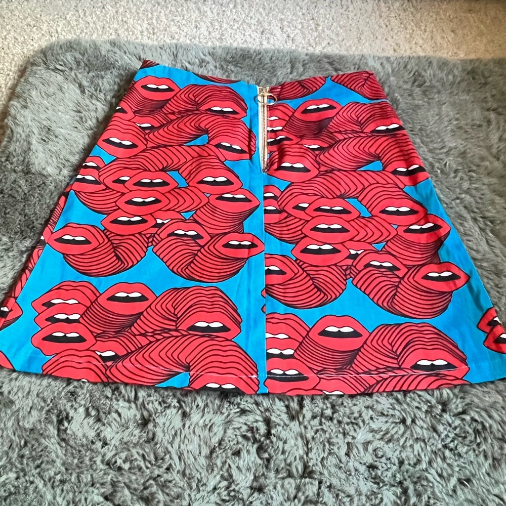 Nooworks Misty Mouths Print Mini Skirt XS - Picture 3 of 3